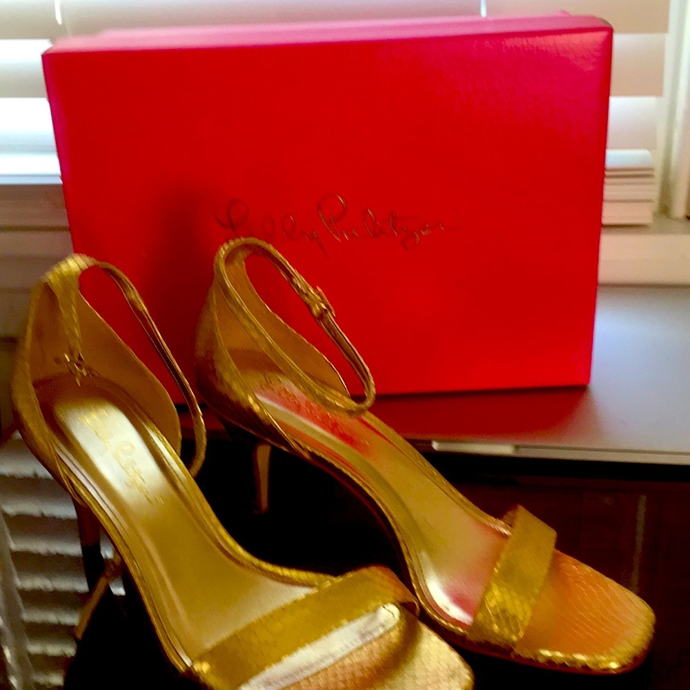 Lilly Pulitzer Gold Metallic Natalie Sandal